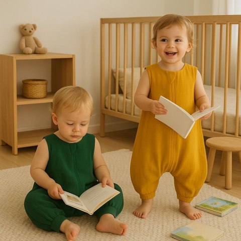 Muślinowy śpiworek dla dzieci z nogawkami L 9-24 mcy letni TOG 1.0 - zieleń lasu Muślinowy śpiworek dla dzieci z nogawkami L 9-24 mcy letni TOG 1.0 - zieleń lasu