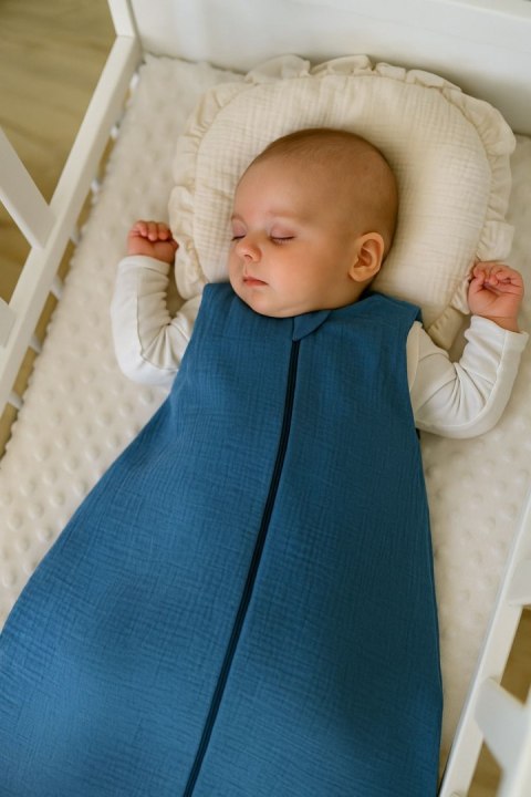 Muślinowy śpiworek dla dzieci zaokrąglony BABY 6-12 mcy TOG 1.0 - brudny niebieski Muślinowy śpiworek dla dzieci zaokrąglony BABY 6-12 mcy TOG 1.0 - brudny niebieski