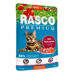 RASCO Premium cielecina z ziolami fileciki w sosie 85g saszetka dla kota (1703-13182)
