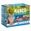 RASCO Premium losos, dorsz, kaczka, indyk fileciki w sosie 12x85g saszetka dla sterylizowanego kota (1703-13398)