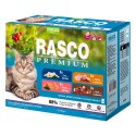 RASCO Premium losos, dorsz, kaczka, indyk fileciki w sosie 12x85g saszetka dla sterylizowanego kota (1703-13398)