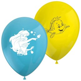 Balony Mała Syrenka, z nadrukiem Ariel, 30cm, 8 szt.