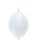 Balony z łącznikiem perłowe, białe, Pearl White, 30cm, 50szt.
