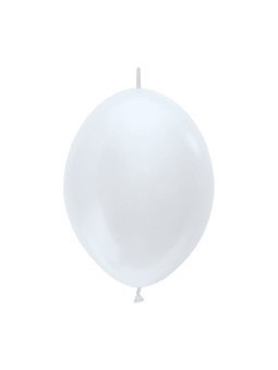 Balony z łącznikiem perłowe, białe, Pearl White, 30cm, 50szt.