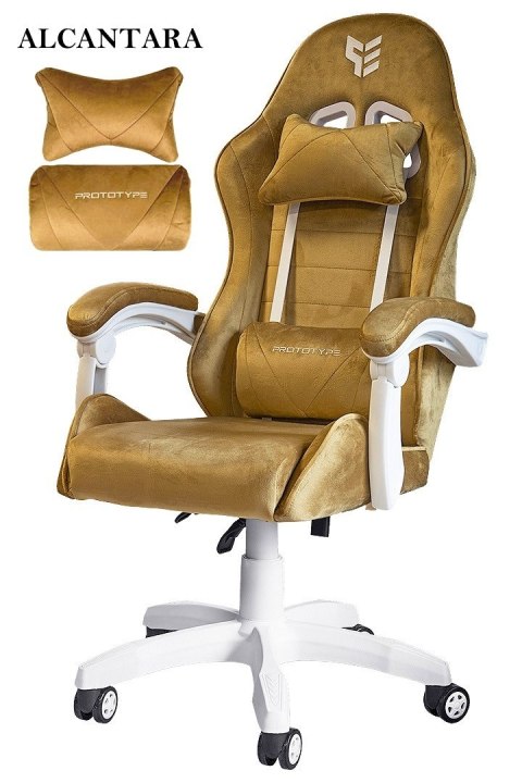 Fotel obrotowy gamingowy ENZO XL BEIGE ALCANTARA ICE Fotel obrotowy gamingowy ENZO XL BEIGE ALCANTARA ICE