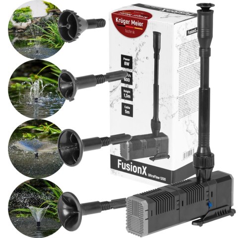 Kruger Meier FusionX 1200 - zestaw fontannowy z filtrem do oczka wodnego Kruger Meier FusionX 1200 - zestaw fontannowy z filtrem do oczka wodnego