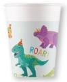 Kubki papierowe, wielokolorowe, DINO PARTY, 200ml, 8 szt. Kubki papierowe, wielokolorowe, DINO PARTY, 200ml, 8 szt.