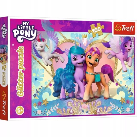 Puzzle 100 glitter brokatowe Błyszczące Kucyki My Little Pony Trefl 14831 Puzzle 100 glitter brokatowe Błyszczące Kucyki My Little Pony Trefl 14831