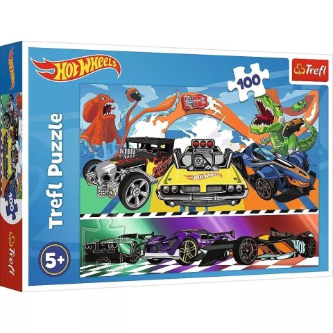 Puzzle 100 pędzące samochody Hot Wheels Trefl 16466 Puzzle 100 pędzące samochody Hot Wheels Trefl 16466