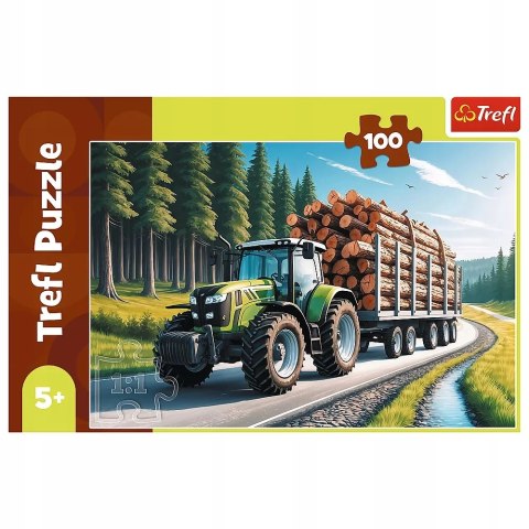 Puzzle Trefl 100 elementów Ciągnik leśny 16493 Puzzle Trefl 100 elementów Ciągnik leśny 16493