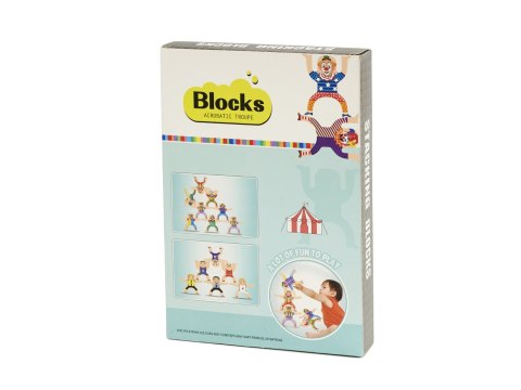 Gra zręcznościowa montessori układanka balansująca wieża klocki klaun 18el.