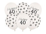 Balony 30 cm, zestaw na 40 urodziny, Pastel Off-white Balony 30 cm, zestaw na 40 urodziny, Pastel Off-white
