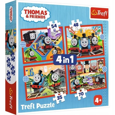Puzzle 4w1 Tomek i Przyjaciele Odjazdowy Tomek Trefl 34619 Puzzle 4w1 Tomek i Przyjaciele Odjazdowy Tomek Trefl 34619