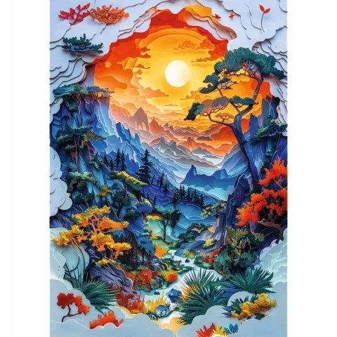 Puzzle z efektem 3D 1000 el. 40-lecie Dolina Trefl 40045 Puzzle z efektem 3D 1000 el. 40-lecie Dolina Trefl 40045
