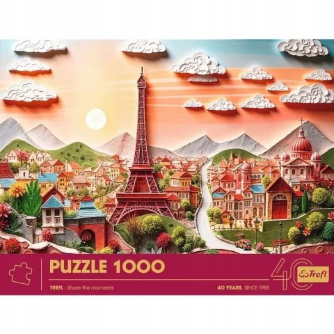 Puzzle z efektem 3D 1000 elementów 40-lecie Paryż Trefl 40044 Puzzle z efektem 3D 1000 elementów 40-lecie Paryż Trefl 40044