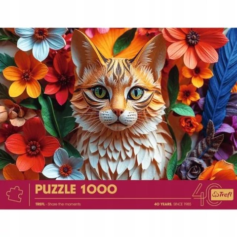 Puzzle z efektem 3D 1000 elementów 40-lecie Trefl - Kot 40040 Puzzle z efektem 3D 1000 elementów 40-lecie Trefl - Kot 40040