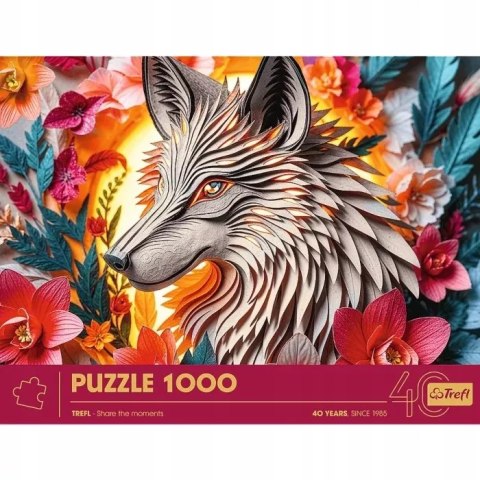 Puzzle z efektem 3D 1000 elementów 40-lecie Wilk Trefl 40041 Puzzle z efektem 3D 1000 elementów 40-lecie Wilk Trefl 40041