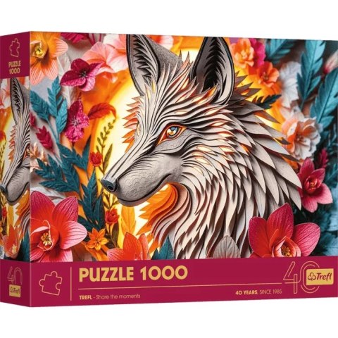 Puzzle z efektem 3D 1000 elementów 40-lecie Wilk Trefl 40041 Puzzle z efektem 3D 1000 elementów 40-lecie Wilk Trefl 40041