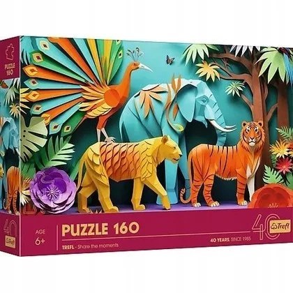 Puzzle z efektem 3D 160 el. 40-lecie Dżungla Trefl 40051 Puzzle z efektem 3D 160 el. 40-lecie Dżungla Trefl 40051