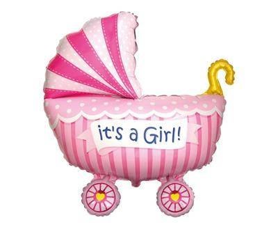 Balon Foliowy - Wózek It's a Girl - 62 cm