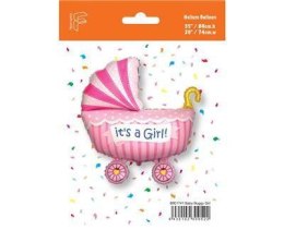 Balon Foliowy - Wózek It's a Girl - 62 cm