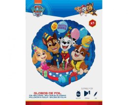 Balon foliowy, Wielokolorowy, Psi Patrol, 18 cali, 1 sztuka Pakowany