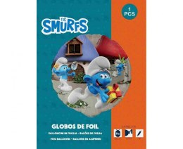 Balon foliowy, Wielokolorowy, Smerfy, 18 cali, 1 sztuka Pakowany