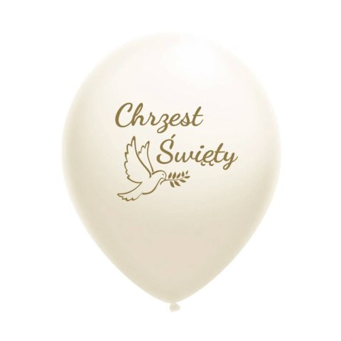 Balony lateksowe Chrzest Święty białe, złoty nadruk 10 szt. Balony lateksowe Chrzest Święty białe, złoty nadruk 10 szt.