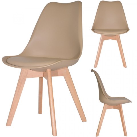 Krzesło skandynawskie MONZA BEIGE PU Krzesło skandynawskie MONZA BEIGE PU