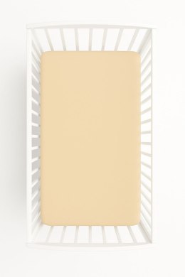 Prześcieradło bawełniane z gumką do łóżeczka 120x60 cm - beżowe