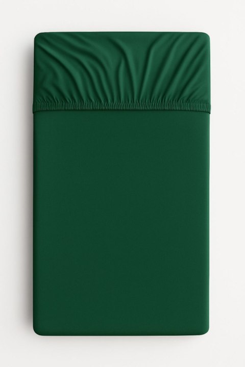 Prześcieradło bawełniane z gumką do łóżeczka 120x60 cm - butelkowa zieleń