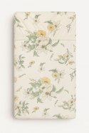 Prześcieradło bawełniane z gumką do łóżeczka 120x60 cm - clematis on beige