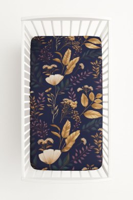 Prześcieradło bawełniane z gumką do łóżeczka 120x60 cm - floristic