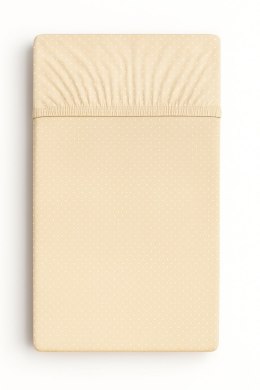 Prześcieradło bawełniane z gumką do łóżeczka 120x60 cm - groszki na beżu