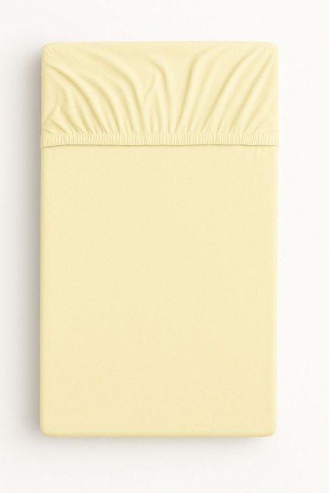 Prześcieradło bawełniane z gumką do łóżeczka 120x60 cm - kremowe