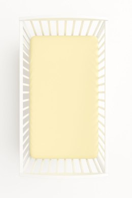 Prześcieradło bawełniane z gumką do łóżeczka 120x60 cm - kremowe