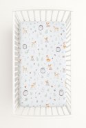 Prześcieradło bawełniane z gumką do łóżeczka 120x60 cm - leśna delikatność