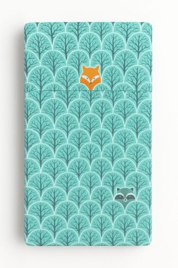 Prześcieradło bawełniane z gumką do łóżeczka 120x60 cm - miętowy las