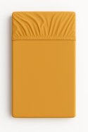Prześcieradło bawełniane z gumką do łóżeczka 120x60 cm - musztardowe