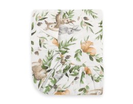 Prześcieradło bawełniane z gumką do łóżeczka 120x60 cm - woodland green