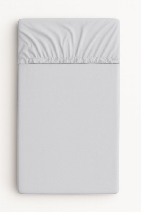 Prześcieradło bawełniane z gumką do łóżeczka 140x70 cm - szare