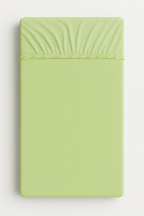 Prześcieradło bawełniane z gumką do łóżeczka 140x70 cm - zielone