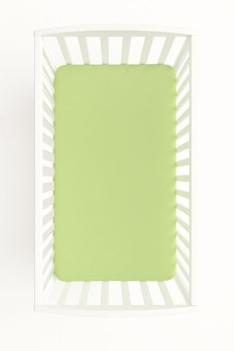 Prześcieradło bawełniane z gumką do łóżeczka 140x70 cm - zielone