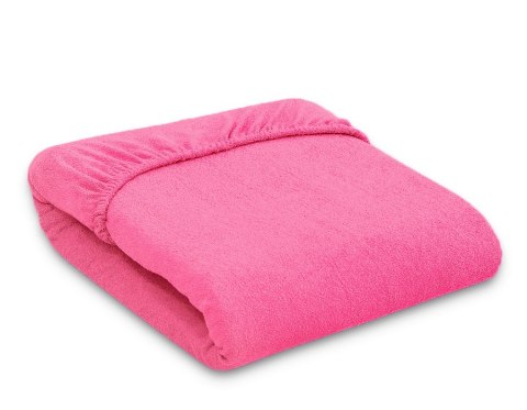 Prześcieradło frotte z gumką do łóżeczka 120x60cm - fuksja