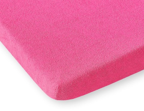 Prześcieradło frotte z gumką do łóżeczka 120x60cm - fuksja