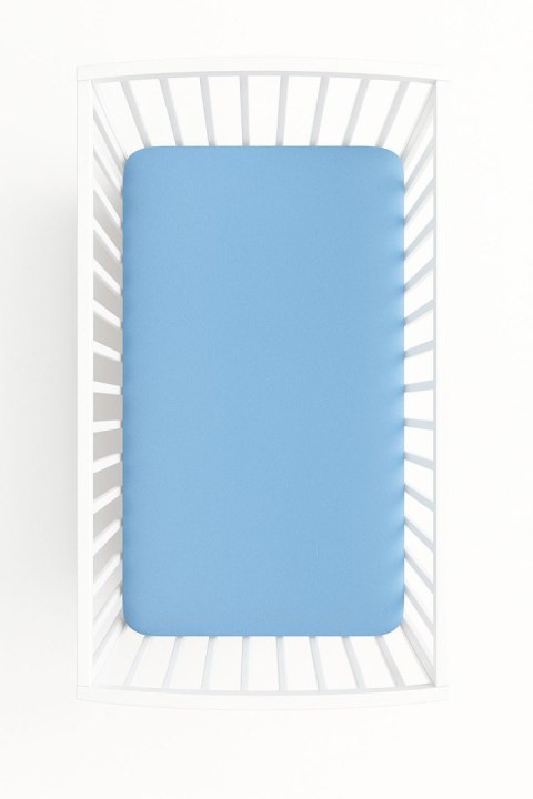 Prześcieradło frotte z gumką do łóżeczka 140x70cm - niebieskie