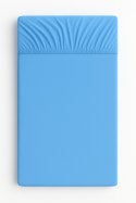 Prześcieradło jersey bawełna z gumką do łóżeczka 120x60cm - niebieskie