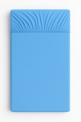 Prześcieradło jersey bawełna z gumką do łóżeczka 120x60cm - niebieskie