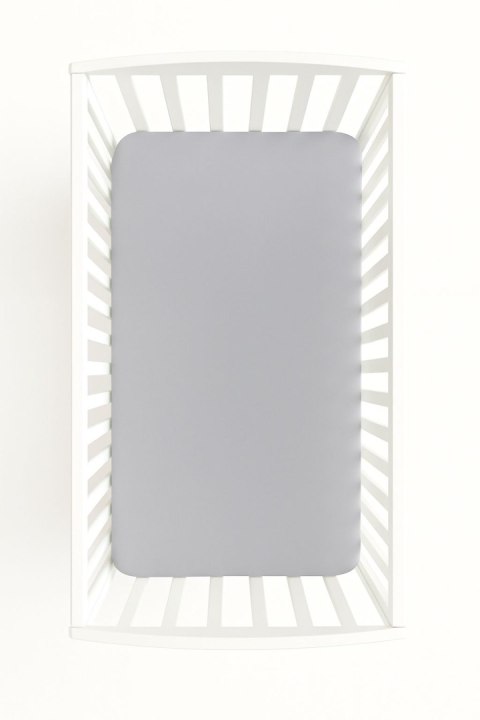 Prześcieradło jersey do łóżeczka 140x70cm- szare