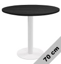Stół okrągły VICTORY BLACK WOOD 70 cm MILK